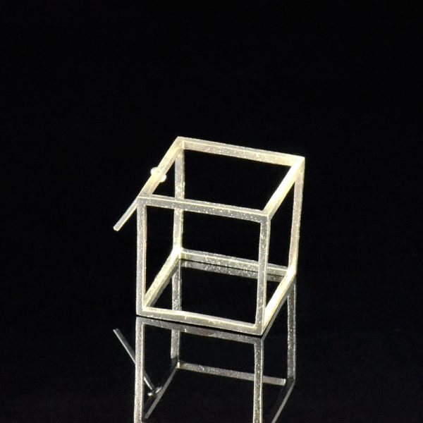 Topo Cubo Solitario/ Cube stud earrings - Image 2