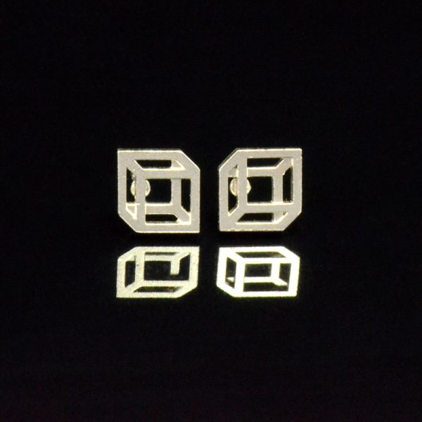 Topos Cubo plano / Cube stud earrings - Image 2